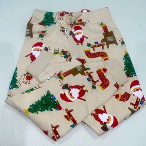 H&M Kids Cream Santa Print Sweatpants